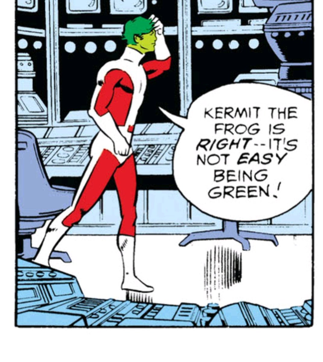 Kermit the Frog 🤝 Beast Boy
[Art by George Perez]