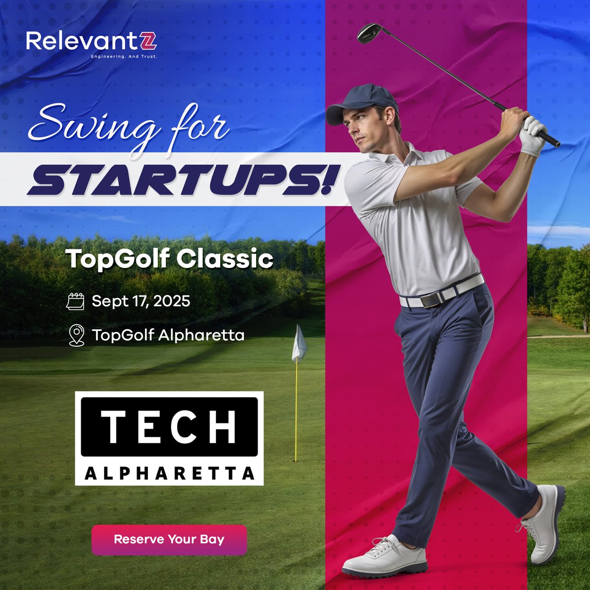 Join Relevantz + Tech Alpharetta at the TopGolf Classic! 
📅 Sept 17 | 📍 Alpharetta 

Support 50+ startups. Swing for a cause!
 
🔗 Save your spot: techalpharetta.com/event/tech-alp…
#TopGolfClassic #StartupSupport #Relevantz