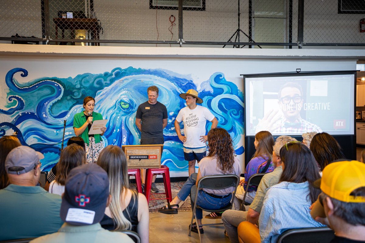 CM_Austin's tweet image. Our #CreativeMornings manifesto was read by Jess Warren at our last event. Thanks Jess for being part of our community (since 2014!), we will miss you when you move! 
creativemornings.com/individuals/he…
#EveryoneIsWelcome #EveryoneIsCreative #CMmentor #CMATX