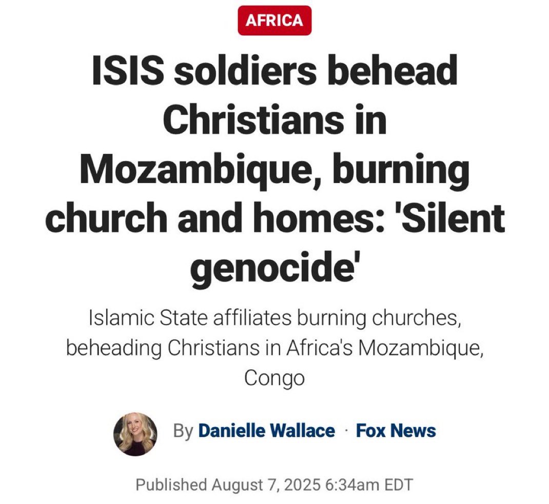ISIS has been ramping up its attacks against a Christians in Mozambique and the Congo in recent months.

Villages are set ablaze, churches destroyed and Christians beheaded.

No protest marches in London, no student encampments in the USA…