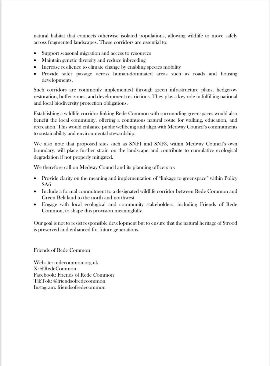 RedeCommon's tweet image. FoRC have made a public statement regarding the Medway Local Plan. We have also registered our views on the Local Plan with Medway Council. 
We are worried that more housing will potentially disintegrate our green corridor and endanger wildlife at the Common.