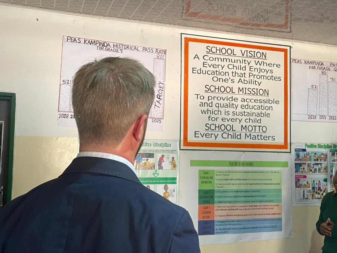 UKinZambia's tweet photo. Inspiring visit to @PEASchools Kampinda School in Kasama today! The commitment to inclusive education, resilience, &amp; high-quality learning is exceptional. A powerful reminder of what’s possible when every student is supported. 🇬🇧 is proud to support @PEASchools and 🇿🇲 children!” https://t.co/H2TztLRLbv