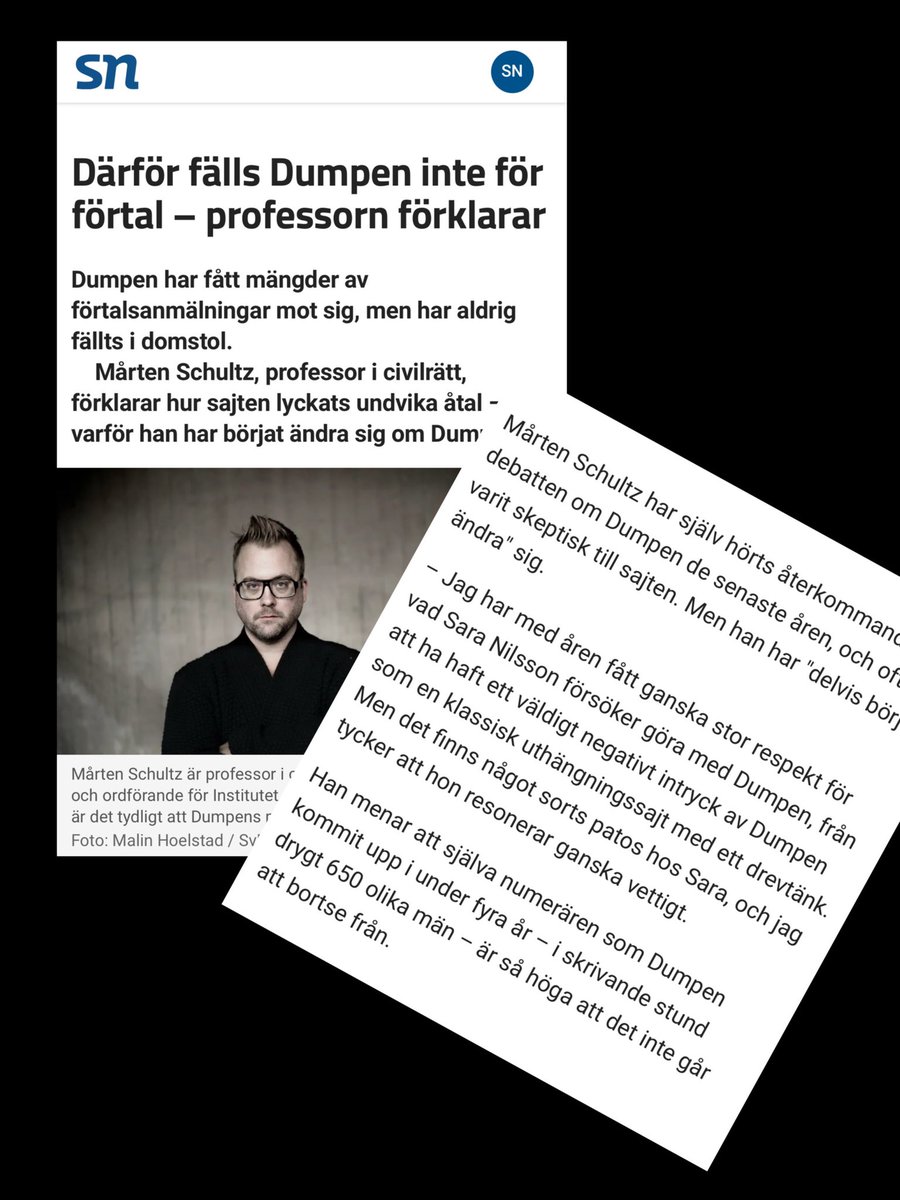 Tacksam för att det finns människor som är kloka nog att inse att det ligger mer bakom Dumpen än ett simpelt hämndbegär, och som dessutom har modet att säga det högt. 

Länk till artikel i kommentarer