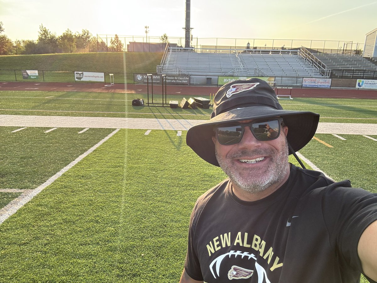 Year 19! All at one school all for this program. For the last 19 years this corner of Veterans Field has been my office from July to November. Here’s to 1-0 and sunrises over the stadium. #FINISH