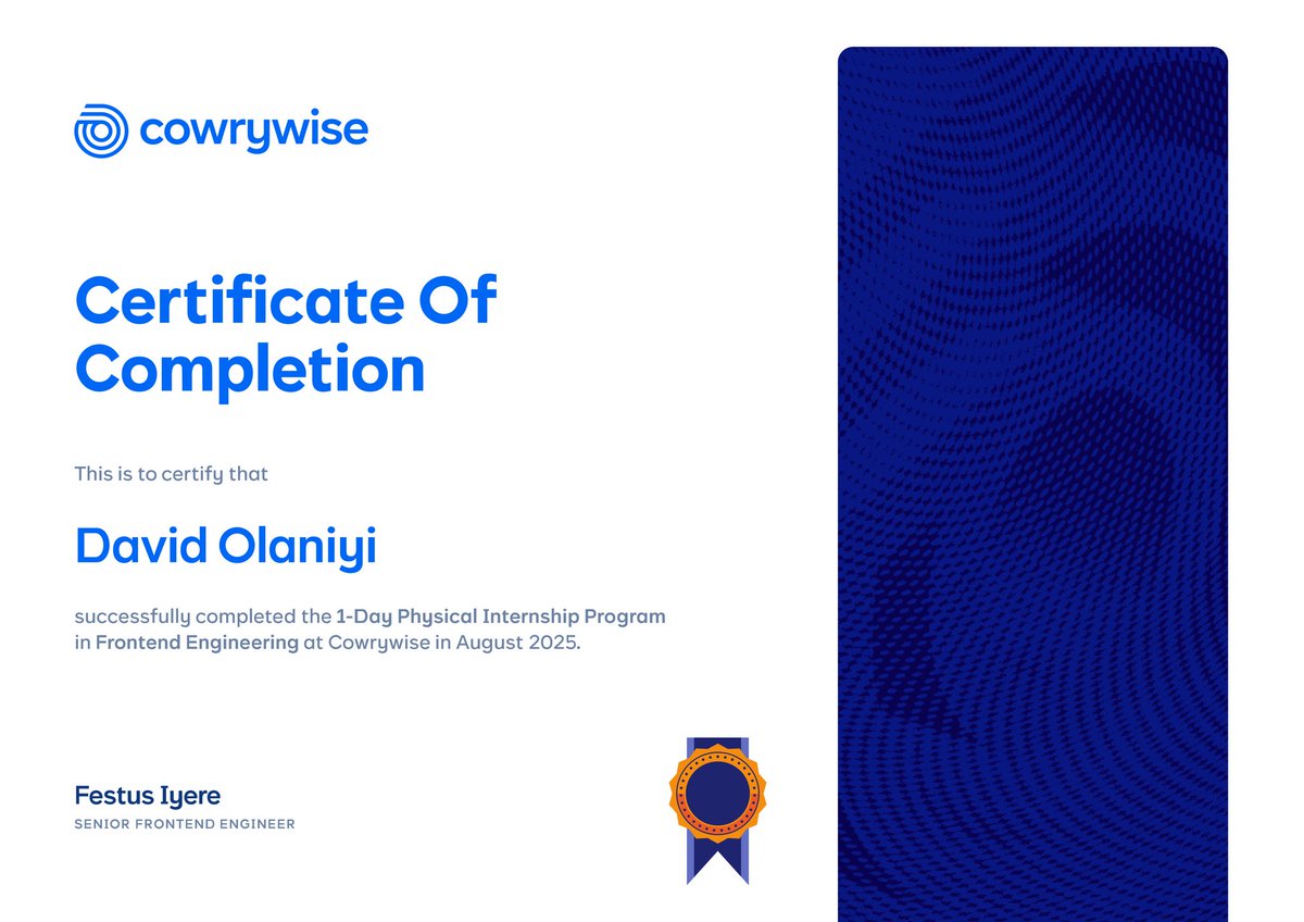 A one-day internship at Cowrywise 💙

I am grateful for the opportunity to spend the day with the Cowrywise team yesterday. 

A short thread🧵