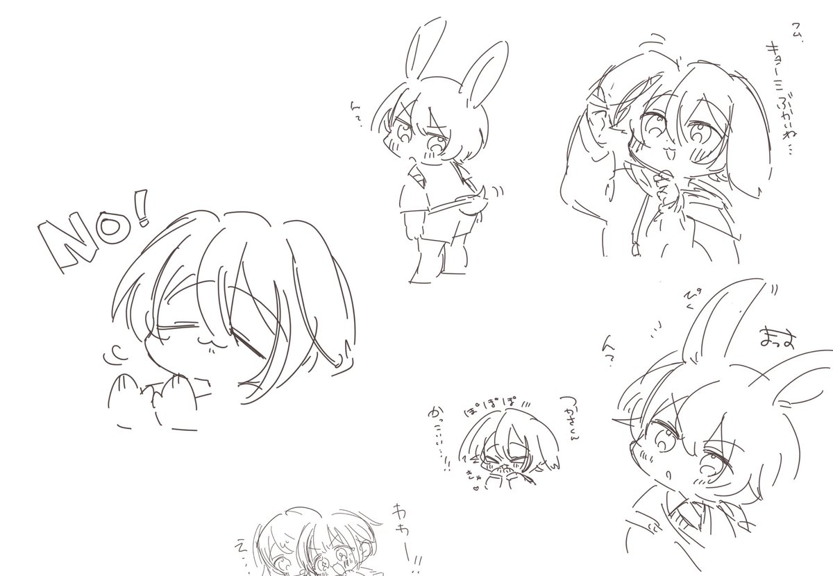 Mat_hWxS's tweet image. ラフでボツったから載せちゃお🐰🌟🎈
そのうち消すかもだし消さないかも