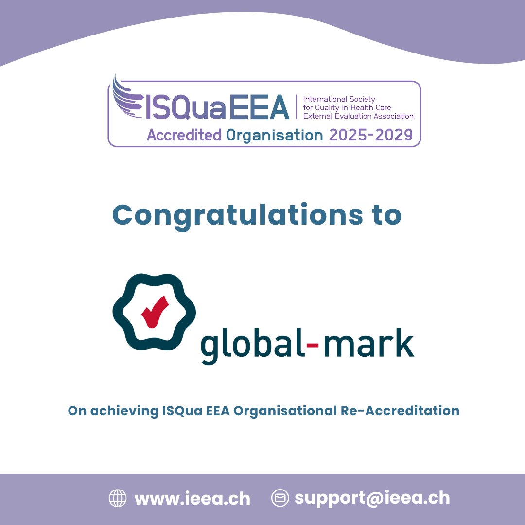 We're happy to share that Global-Mark Pty Ltd has achieved ISQua EEA Organisational Re-Accreditation. Congratulations to the incredible team at Global-Mark on this accomplishment! 👏