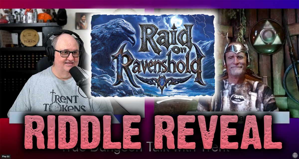 The next LIVE episode of <a href="/truedungeon/">True Dungeon</a> Talk with Trent is Saturday, August 9th at 6:00PM EDT!

Watch the Riddle Reveal of the secrets to Raid on Ravenshold. We'll discuss Gen Con, the upcoming VTD Runeheim Ravaged, San Japan, and more!

Tune in live at youtube.com/TrentTokens