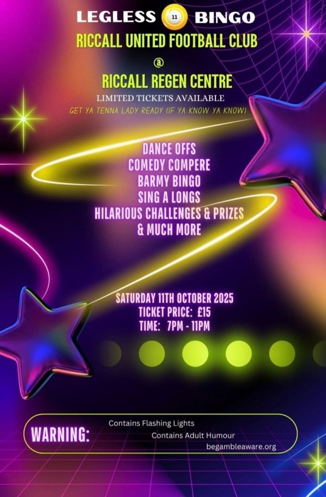 Legless Bingo 11 October 2025 #Pitchero
riccallunited.com/calendar/event…