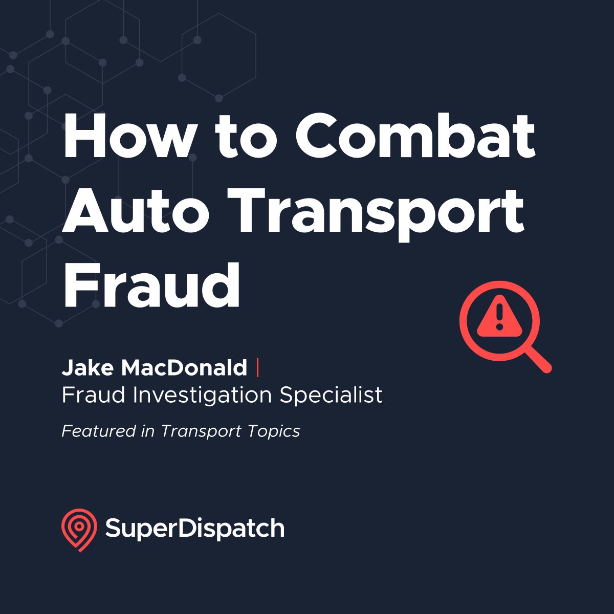 Fraud in auto transport is hitting carriers hard — from phishing to fake loads.

Jake MacDonald from Super Dispatch shares a 6-step guide in Transport Topics to help you fight back.

Read it here → hubs.li/Q03Bb4350

#AutoTransport #Carriers #FraudPrevention