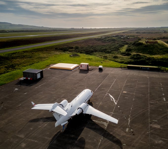 We're currently hosting a technical team at the airport. They are here to conduct tests on some new equipment, so you may notice their Bombardier Challenger 604 parked on the apron.