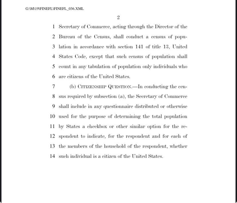 President Trump, I couldn’t agree more. That’s why I introduced the Correct the Count Act to make this LAW! Only AMERICANS can vote in elections, and illegals should not inflate blue states’ populations to give them underserved Congressmen. 

Florida is getting the shaft, and it