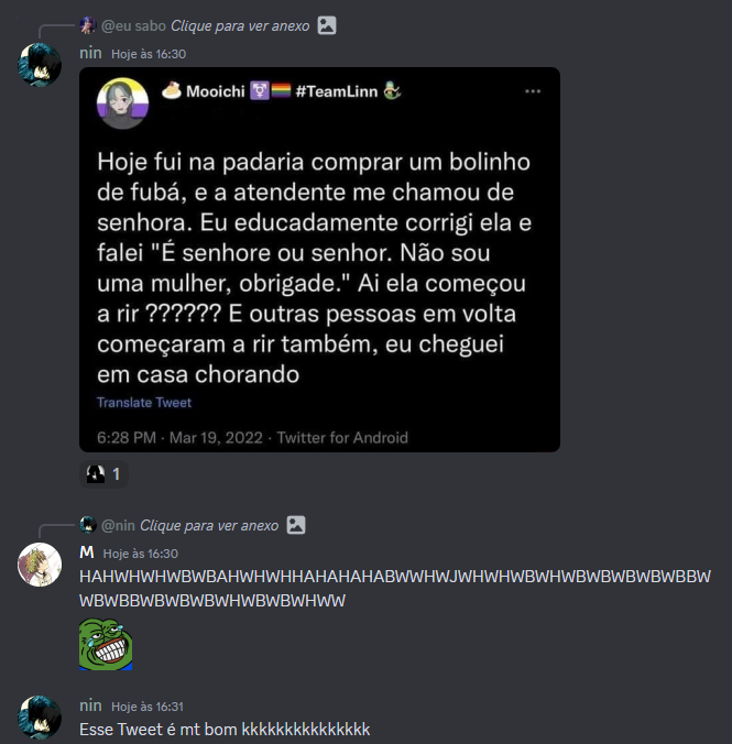 ContextOf53404's tweet image. Mlk, não sei o porquê, mas o fato de mesmo após tantos flagelos serem ditos, o Nin ainda se destaca por ser o mais esquisito (que papo do nada irmão!)