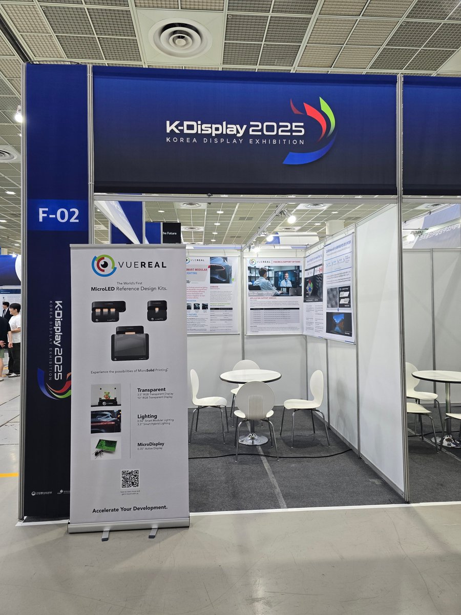 vue_real's tweet image. VueReal’s Reference Design Kits are on display at #KDisplay2025!
From advanced lighting systems and next-gen consumer devices to AR glasses, communication platforms, and automotive safety features, stop by to see how our RDKs are helping shape the future of multiple industries.