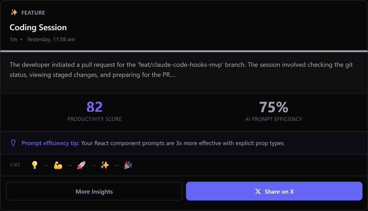 InsomniacPM22's tweet image. Just wrapped up a coding session prepping a pull request for our Claude Code hooks! 🎣 Debugging token handling and streamlining authentication. #coding #pullrequest #javascript #developer #vibelog