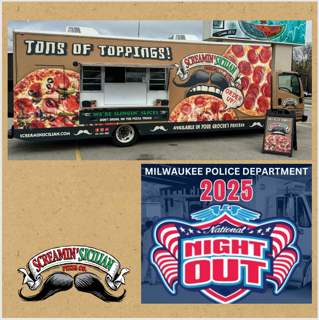 It's 👮‍♂️MPD National Night Out - District SIX! (Simmons Field - S 22nd &amp; W Oklahoma Ave, Milwaukee) Gather from 5-8pm to honor our local law enforcement heroes while enjoying delicious pizza and building connections within our community.