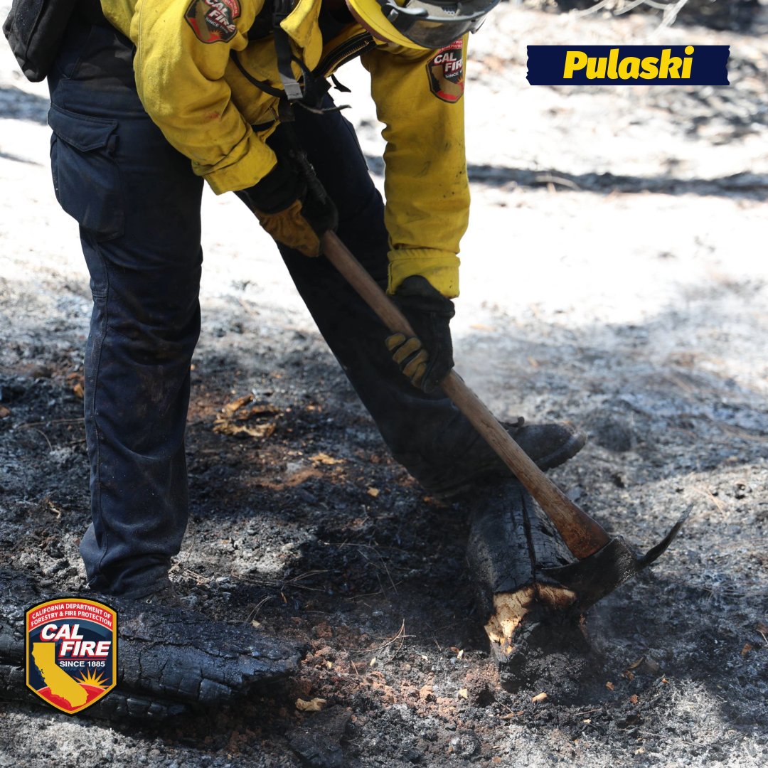 CAL_FIRE's tweet image. Firefighter hand crews use a variety of tools to stop wildfires by removing brush, grass, and other flammable material in the fire’s path.

Hand crews move methodically in a line and use hand tools to scrape down to bare soil, creating what’s called a “handline.” This line…