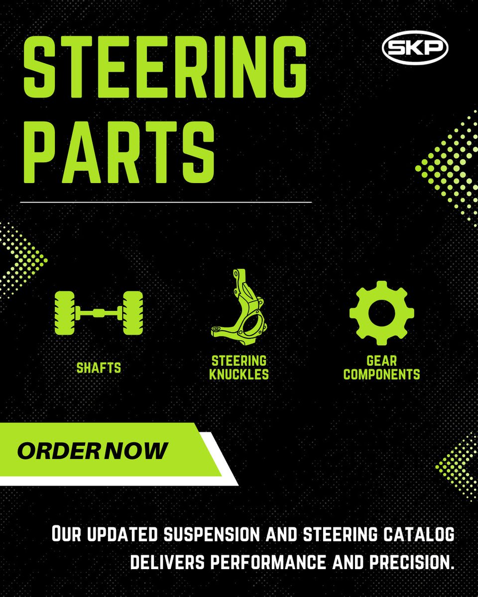skpautomotive's tweet image. With new Steering Knuckles, Shafts, and Gear Components, our updated suspension and steering catalog delivers performance and precision.

#SteeringSystem #SuspensionParts #SKPDriven #Automotive