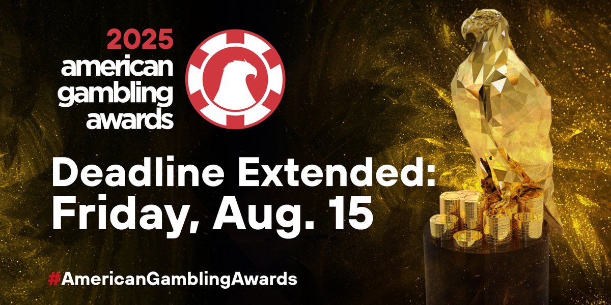 Just back from summer vacation? No worries — we’ve extended the #2025AmericanGamblingAwards submissions deadline to Friday, August 15! 🦅🏆

🔗 Submit now: bit.ly/4oqI7ty