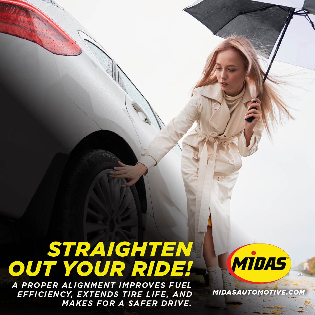 DriveMidas's tweet image. Straighten Out Your Ride! 📏➡️
Pulling to one side or uneven tire wear? You may need a wheel alignment! It boosts safety, fuel efficiency &amp;amp; tire life.
Stop by Midas for an alignment check today!
👉 midasautomotive.com
#WheelAlignment #CarMaintenance #TireCare #Midas