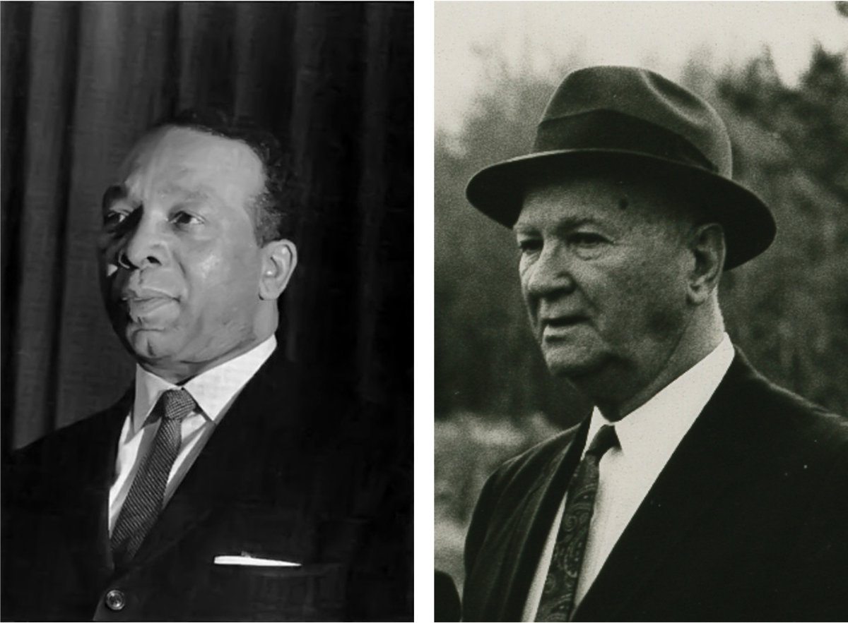 potomacfever's tweet photo. When D.C. Mayor Walter Washington (left), appointed by Pres. Johnson, sent his first budget to Congress in 1967, the powerful chair of the House Committee on the District of Columbia, John L. McMillan of South Carolina, responded by sending Washington a truckload of watermelons. https://t.co/Yj1xjDnymb