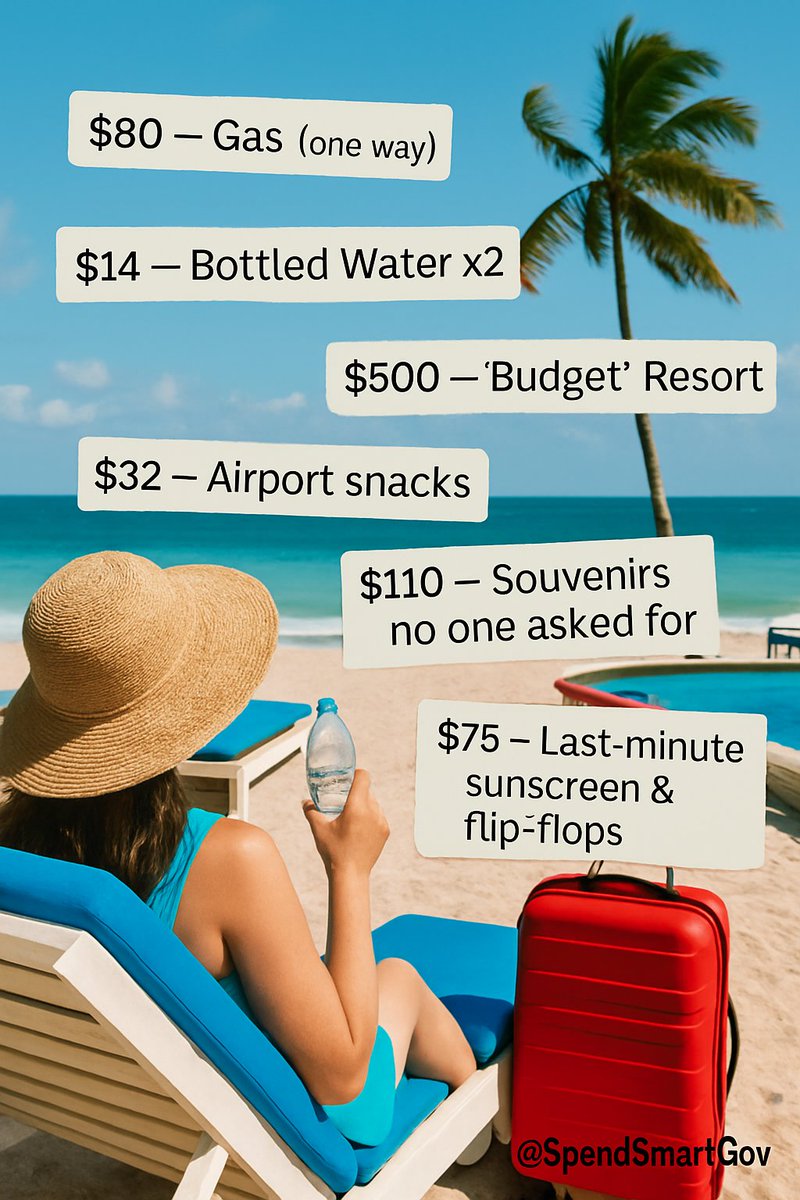 SpendSmartGov's tweet image. Beach: 10/10 ☀️​
Budget after beach: 2/10 🫠​
Moral? Don’t let short-term fun come with long-term payments.​
Plan it. Budget it. Enjoy it without the debt.​
#SmartSpend #BudgetLikeABoss #SpendSmartGov #SpendPlan