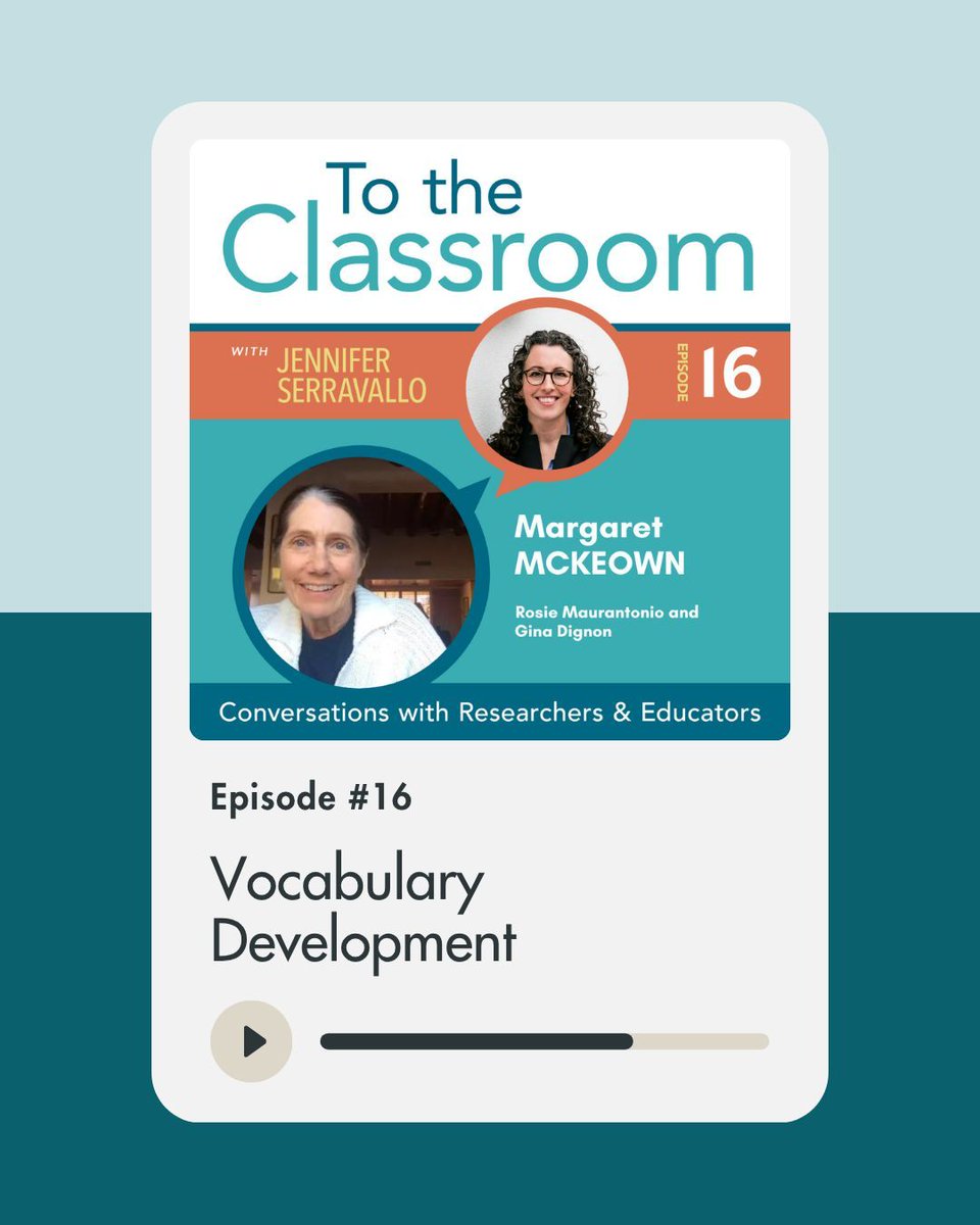 JSerravallo's tweet photo. 🎧 A highlight from my podcast archives: a conversation with Dr. Margaret McKeown, co-author of Bringing Words to Life and a leading researcher in vocabulary instruction.

Listen here: https://t.co/b7B867hTJb https://t.co/lP7S5qBII6