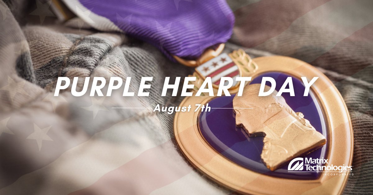 MatrixTechInc's tweet image. A day for Americans to remember and honor the brave men and women who represented their country and were either injured, wounded or paid the ultimate sacrifice with their lives whilst serving. These brave individuals are decorated with a purple heart.

#purpleheart #MatrixTech