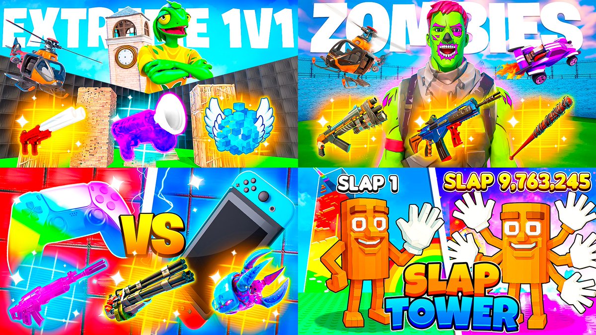 Recent Creative Map thumbnails! ✈🏝
The support is greatly appreciated❤♻

#UEFN #FortniteArt