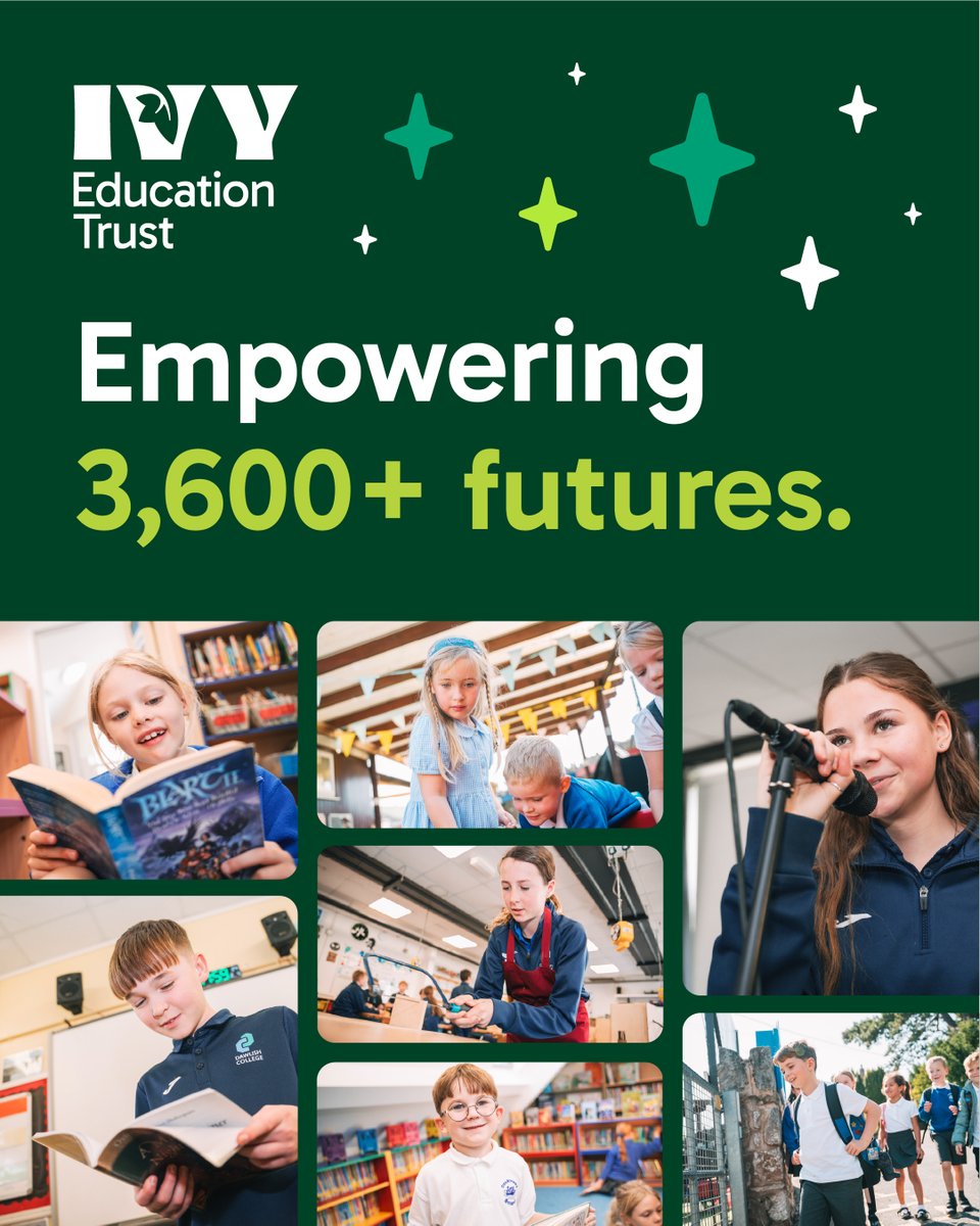 Since 2022, Ivy Education Trust has grown into a family of 8 schools - 5 primary, 3 secondary - supporting 3,600+ students.

We’re proud to offer tailored support &amp; ambitious opportunities, empowering every young person to achieve their unique goals.