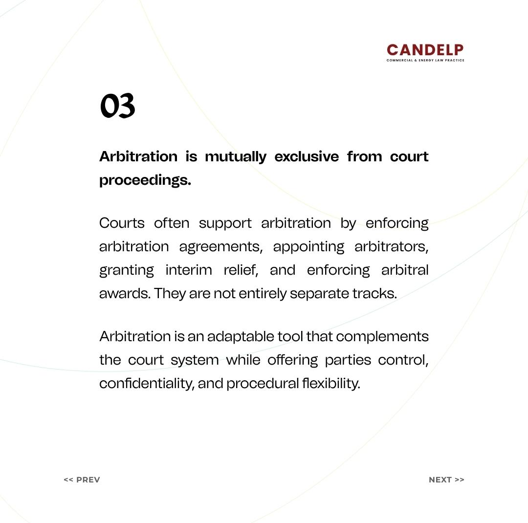 CandelpLaw's tweet photo. 3 Myths about arbitration:
1. It is suitable for only large, high-value disputes
2. It is only available if the substantive contract provides for it
3. It is mutually exclusive from court proceedings.
Here's the correct position.
#Arbitration #ADR #LegalTidbits #CANDELPTidbits https://t.co/kF8caPlnqc
