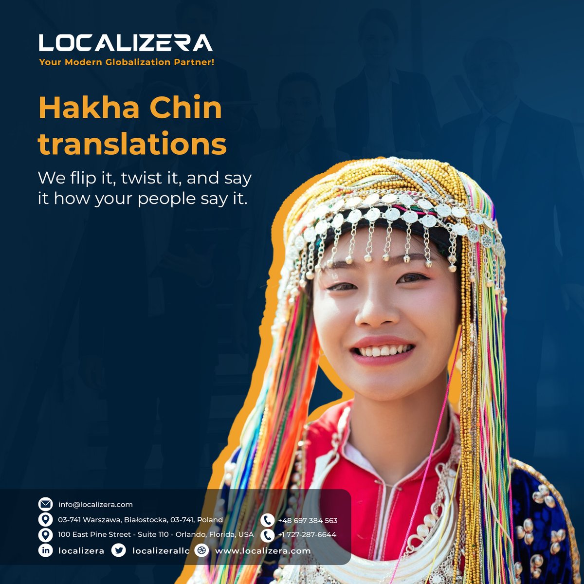 localizerallc's tweet image. Native Hakha Chin to English translation by Localizera. No robotic word-for-word translations—our experts nail the culture, slang, &amp;amp; tone for legal docs, apps, &amp;amp; campaigns. 
Hire now!
 shorturl.at/OZMXA 
#HakhaChin #Localizera