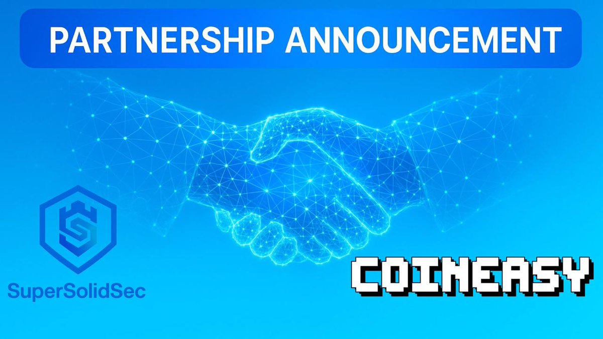SuperSolidSec (@supersolidsec) on Twitter photo ๐ <a href="/SuperSolidSec/">SuperSolidSec</a> is incredibly excited to announce our new partnership with <a href="/Coiniseasy/">CoinEasy | Web3 Simplified</a>! Stay tuned for exclusive updates and community events!
Letโs shape the future of Web3 together! ๐คโจ
#Partnership #Web3 #Blockchain #Security #CryptoCommunity #SuperSolidSec #CoinEasy ๐ <a href="/SuperSolidSec/">SuperSolidSec</a> is incredibly excited to announce our new partnership with <a href="/Coiniseasy/">CoinEasy | Web3 Simplified</a>! Stay tuned for exclusive updates and community events!
Letโs shape the future of Web3 together! ๐คโจ
#Partnership #Web3 #Blockchain #Security #CryptoCommunity #SuperSolidSec #CoinEasy