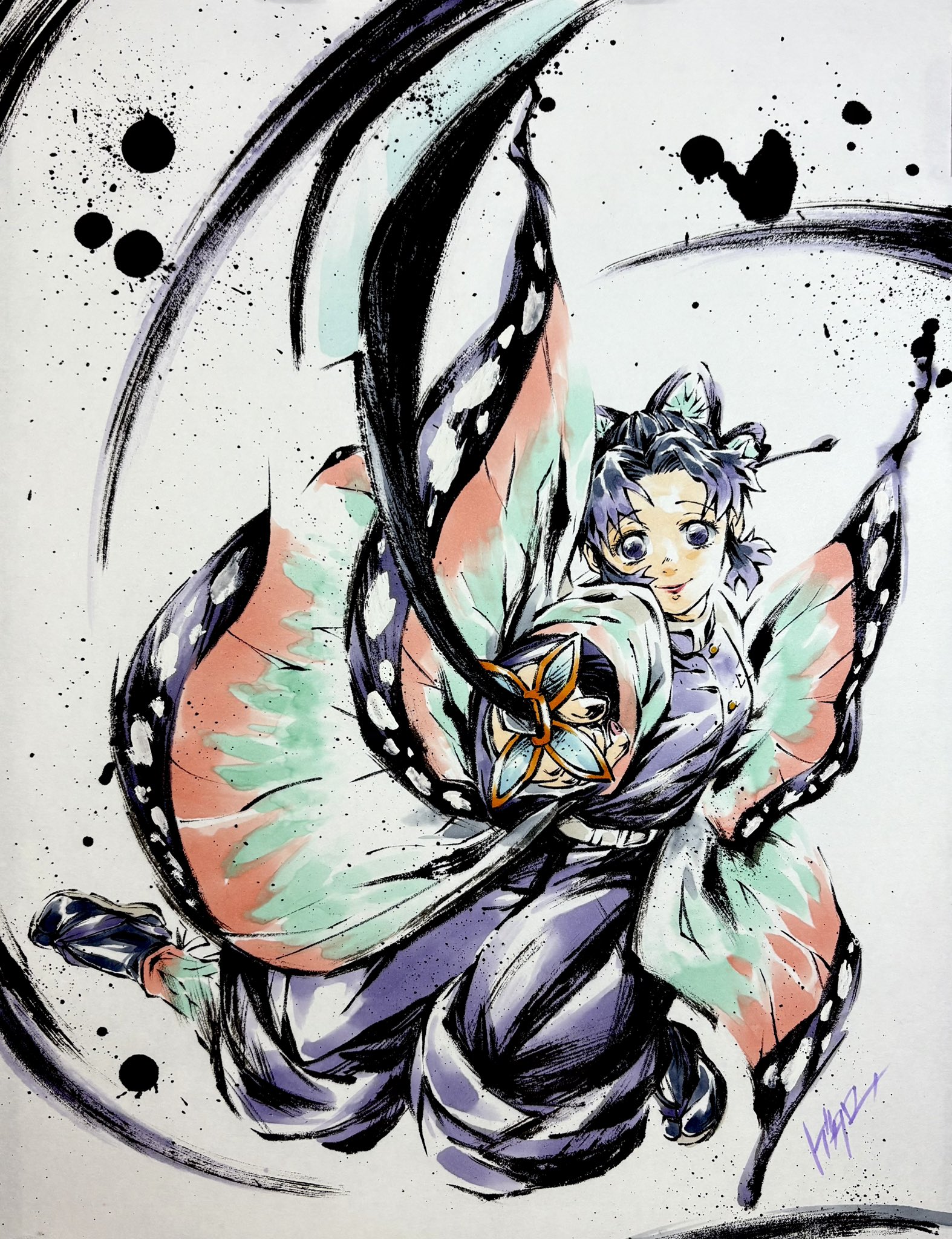 鬼滅の刃　墨絵　胡蝶しのぶ 鬼滅の刃 墨絵コレクション 胡蝶しのぶ - メルカリ
