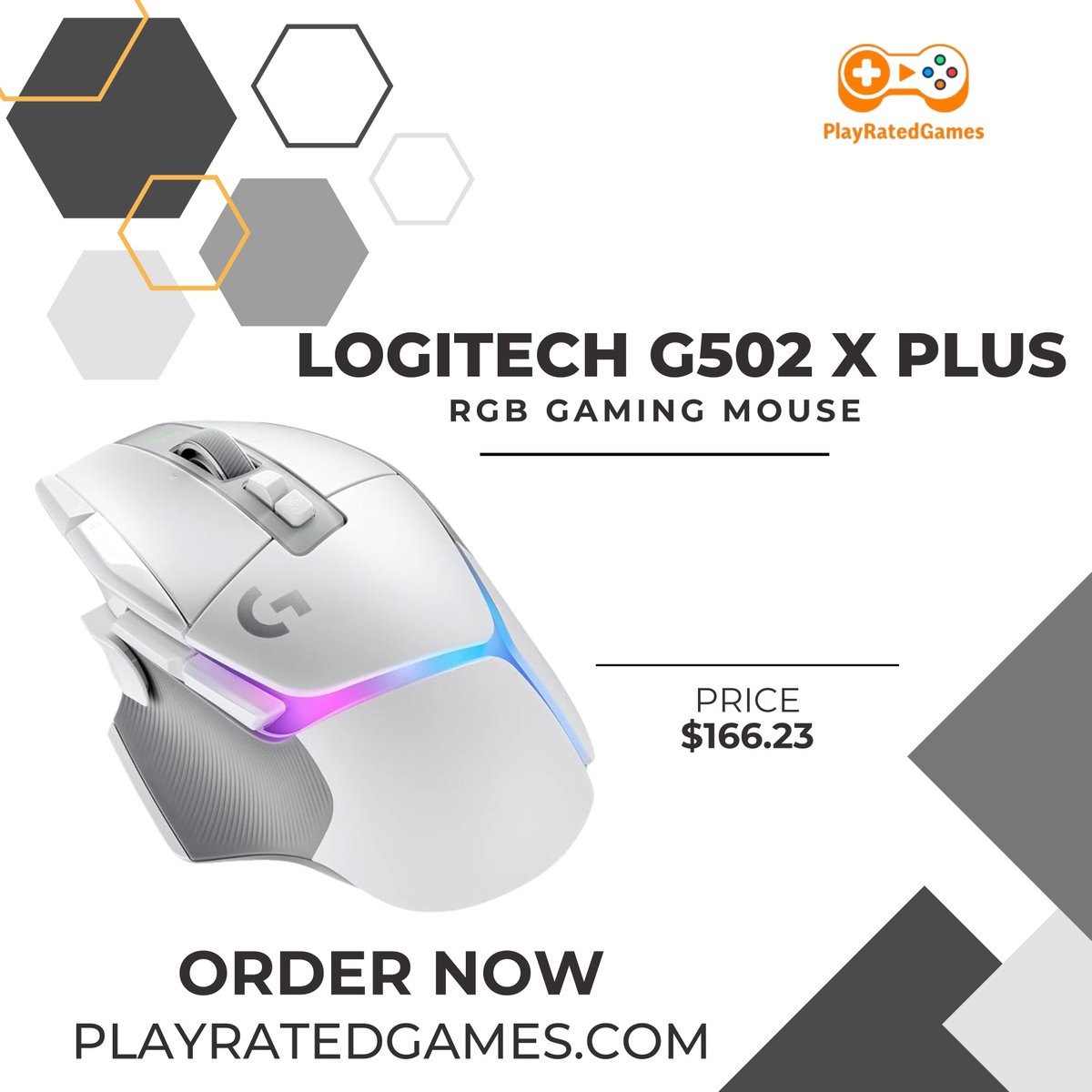 WiseGuyGaming95's tweet image. Level up with the Logitech G502 X PLUS RGB Gaming Mouse! 🎮
✨ Precision, speed &amp;amp; RGB style in one epic mouse.
💵 $166.23 | 🛒 PlayRatedGames.com

#LogitechG502XPlus #GamingMouse #RGBGear #PCGaming #PlayRatedGames #GamersUnite #TechGear