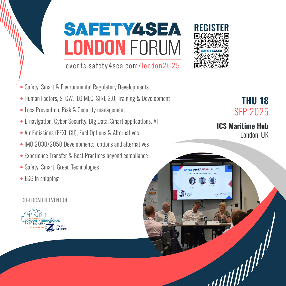 LISWOfficial's tweet image. SAFETY4SEA London Forum

📅 18 September | 🕘 09:00–16:00
📍 ICS Maritime Hub, Walsingham House, 35 Seething Lane, London EC3N

Secure your place now: events.safety4sea.com/2025-safety4se…

#WeAreLISW #ShippingWeek #MaritimeSafety #LondonEvents #LISW25