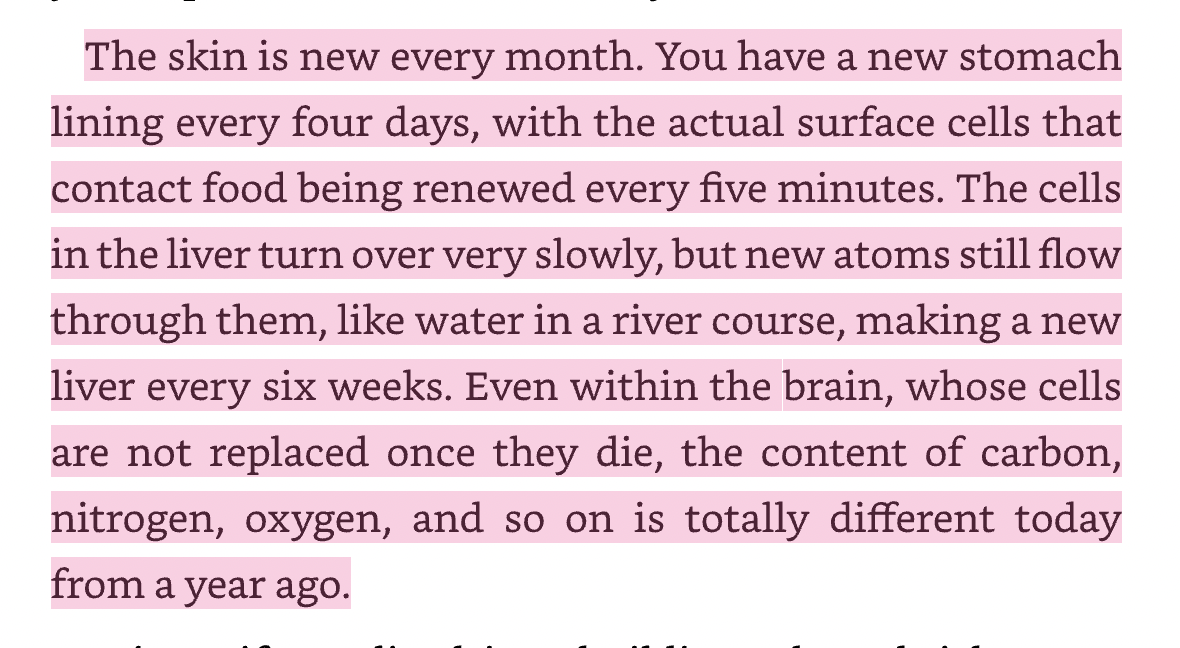 AlpacaAurelius's tweet photo. Your body is constantly turning over. 98% of your atoms were not here a year ago. You heal not by repairing cells but replacing them with healthy new ones.

This is why proper diet is so important. It is the building blocks of your body. https://t.co/7TvtL8yLDE