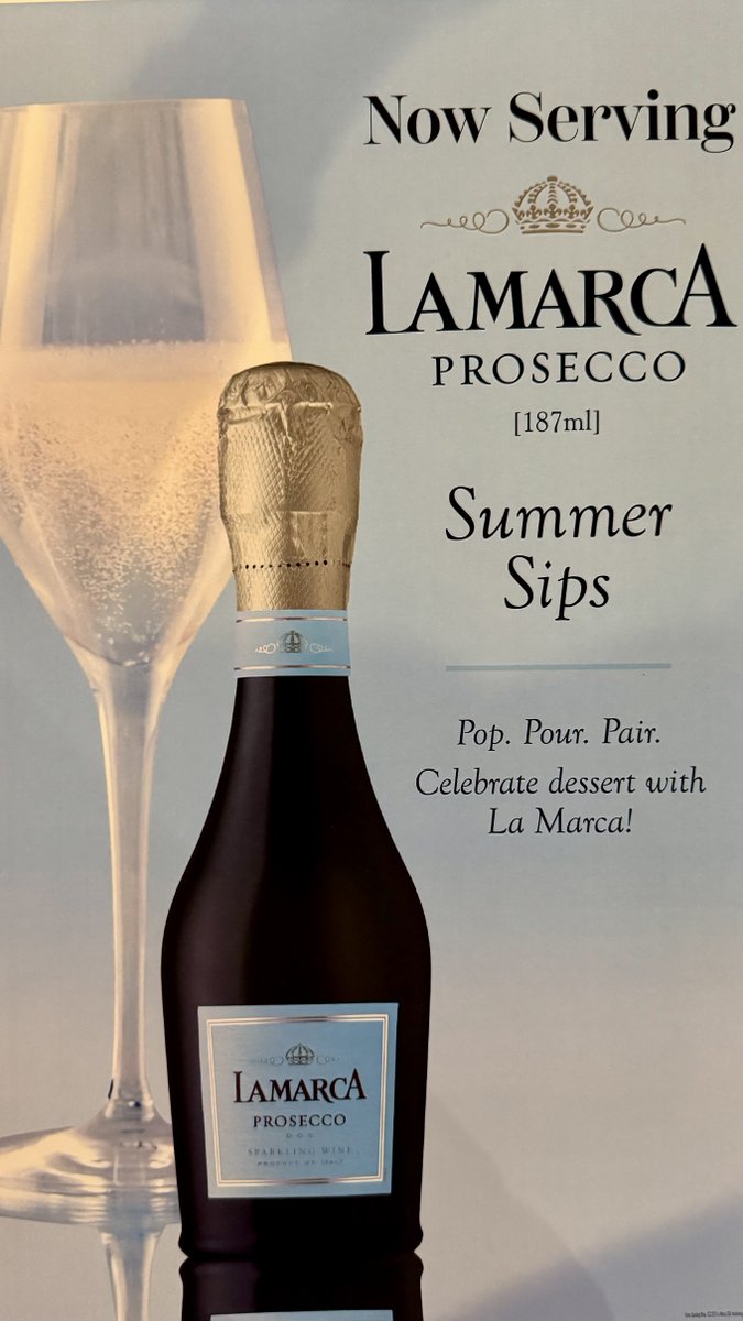 ✨ Pop. Pour. Pair. ✨
We’re serving up complimentary tastes of La Marca Prosecco this Friday (tomorrow) from 6–7:30 PM!
Light, bubbly, and just right with dessert — swing by, sip a little sparkle, and see how it pairs with our sweet treats. 🍰🥂