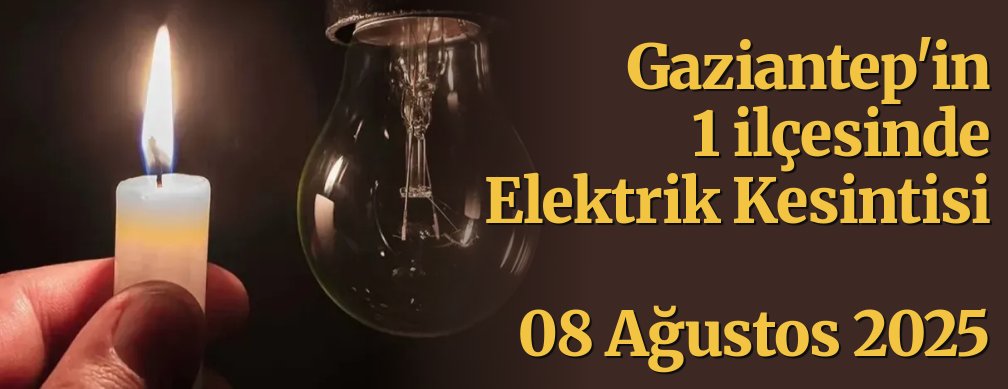 Gaziantep'in 1 ilçesinde Elektrik Kesintisi 08 Ağustos 2025  
gaziantepolusum.com/haber/25900282… 

Toroslar Edaş #elektrik #kesinti #trafo #Gaziantep #şehitkamil #oğuzeli #araban #şahinbey #islahiye #nizip #nurdağı #yavuzeli #karkamış #cereyan