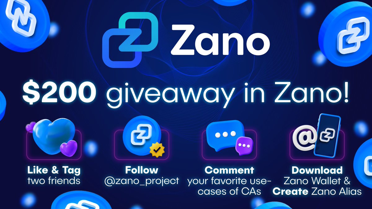We're hosting another Zano Community giveaway!💥

What are the requirements?
1️⃣Follow our Instagram channel with the handle “zano_project”.
2️⃣Like this post &amp; tag two friends.
3️⃣Comment under the IG post on what you think are the best use-cases and benefits of Confidential