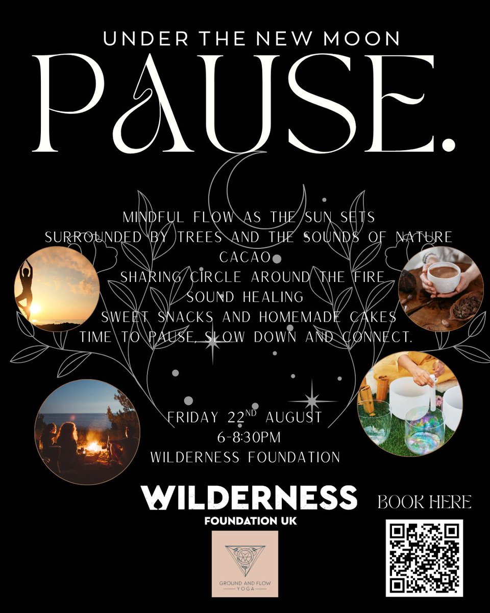 Unwind with yoga &amp; mindfulness in nature 🌿 

Join Ground &amp; Flow Yoga at Wilderness Foundation UK for a calming evening among the trees.

🗓️ Fri 22 Aug | 6–8:30PM | Chelmsford

🎟️ Book: bookwhen.com/groundandflowy…

#NatureHeals #WildernessUK