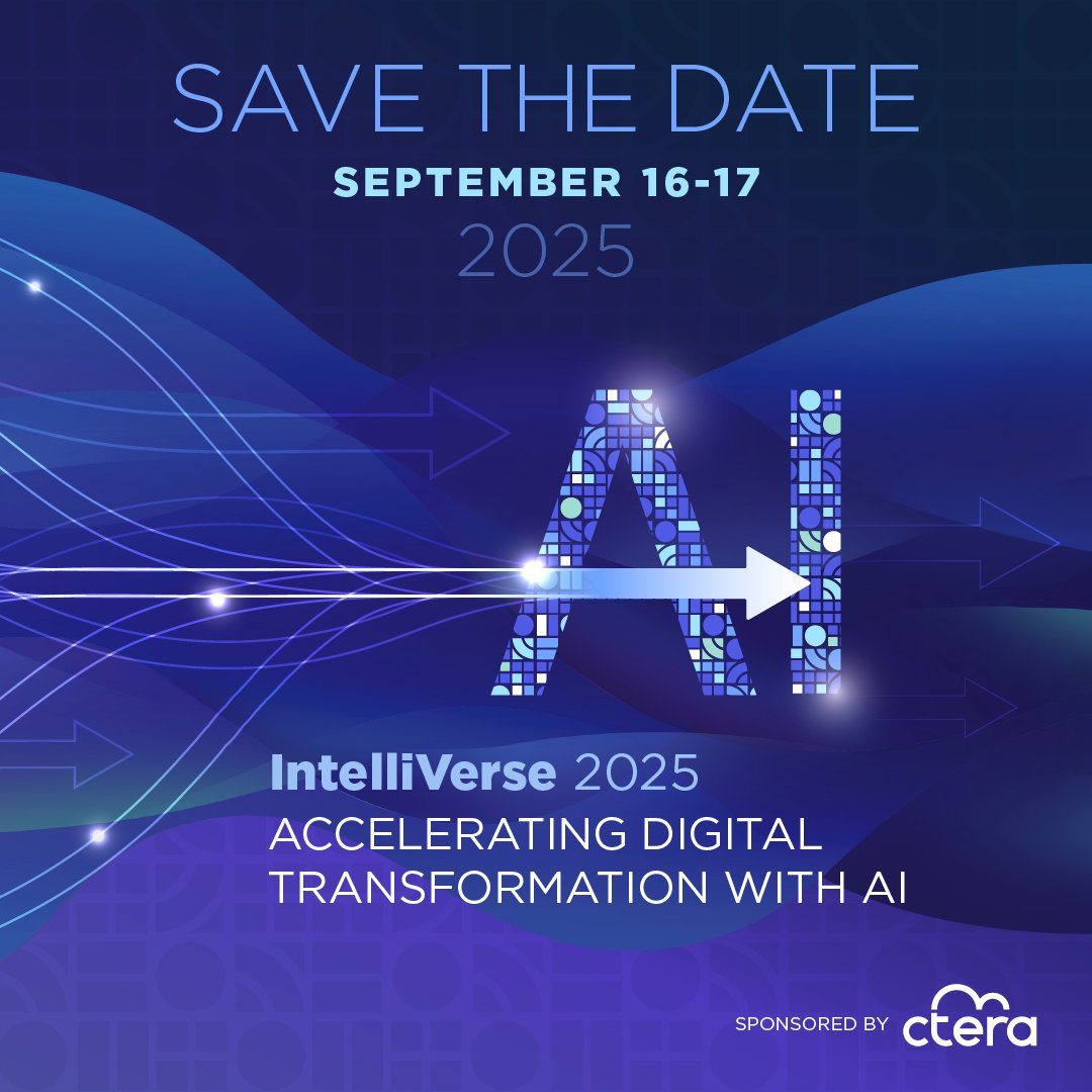 CTERA's tweet image. 🔍 What’s next for enterprise data?

#IntelliVerse2025 explores AI, governance, compliance &amp;amp; transformation at scale.

🧠 Join top tech minds tackling real challenges.

🗓️ Sept 16–17
👉 ctera.com/intelliverse-l…

#FutureOfData #DigitalInnovation #CTERA
