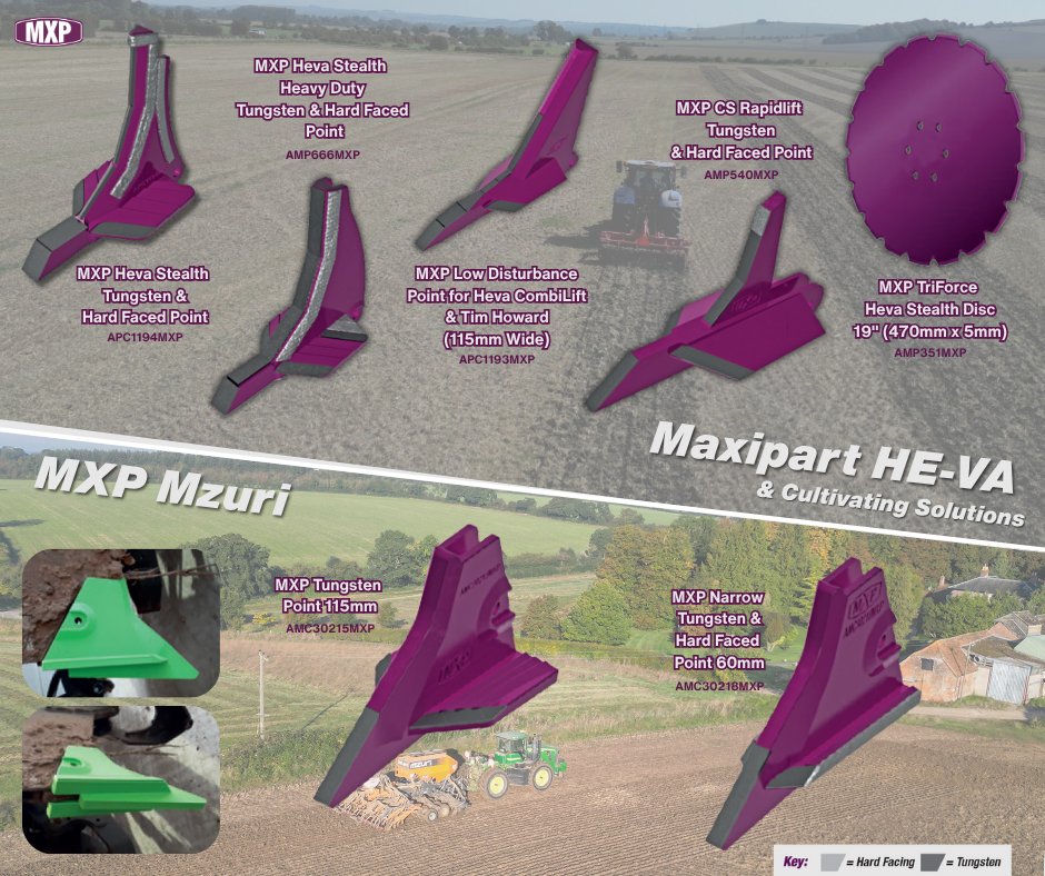 APMsupplies's tweet image. Gear up for the season with top-quality cultivation and drilling solutions! 🟪

Featuring HE-VA, Sumo, Grange, and Mzuri, plus MaxiPart High Performance Wear Parts. Ready to tackle anything the season throws at you! 🚜💪

#Maxipart #MXP #FarmReady #Agriculture #Cultivation
