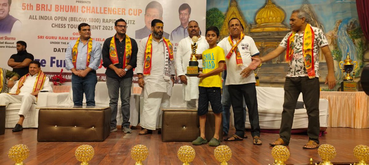 afgjisp's tweet image. Massive congrats to Abhiram Dixit, Class VII D student, for rocking the 5th BRIJ BHUMI CHALLENGER CUP 2025! 🏆 He secured 2nd place in the Under-12 category, winning ₹3000 and a trophy. #ChessChamp #YoungAchiever #AFGJIproudmoment