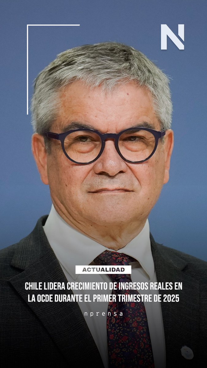 ⚡Chile fue el país OCDE donde más crecieron los ingresos reales en el primer trimestre de 2025. El alza llegó al 3,1%, impulsada por menor inflación y leve aumento del PIB. Más información: instagram.com/reel/DNDwSpMsa…