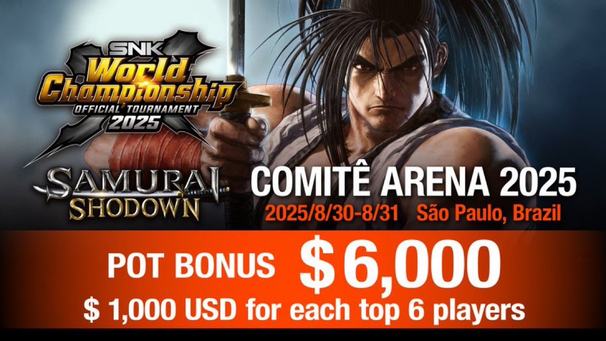comitegamesoficial (@comitegames) on Twitter photo Buenas galera, <a href="/StreetFighter/">Street Fighter</a> com aquela passagem marota para EVO 2026.
<a href="/SNKPofficial/">SNK GLOBAL</a> com vaga SWC e essa premiação espantosa para GAROU E SAMSHO.
Sério mesmo que vão perder….
Inscrições abertas ainda…
start.gg/tournament/com… Buenas galera, <a href="/StreetFighter/">Street Fighter</a> com aquela passagem marota para EVO 2026.
<a href="/SNKPofficial/">SNK GLOBAL</a> com vaga SWC e essa premiação espantosa para GAROU E SAMSHO.
Sério mesmo que vão perder….
Inscrições abertas ainda…
start.gg/tournament/com…