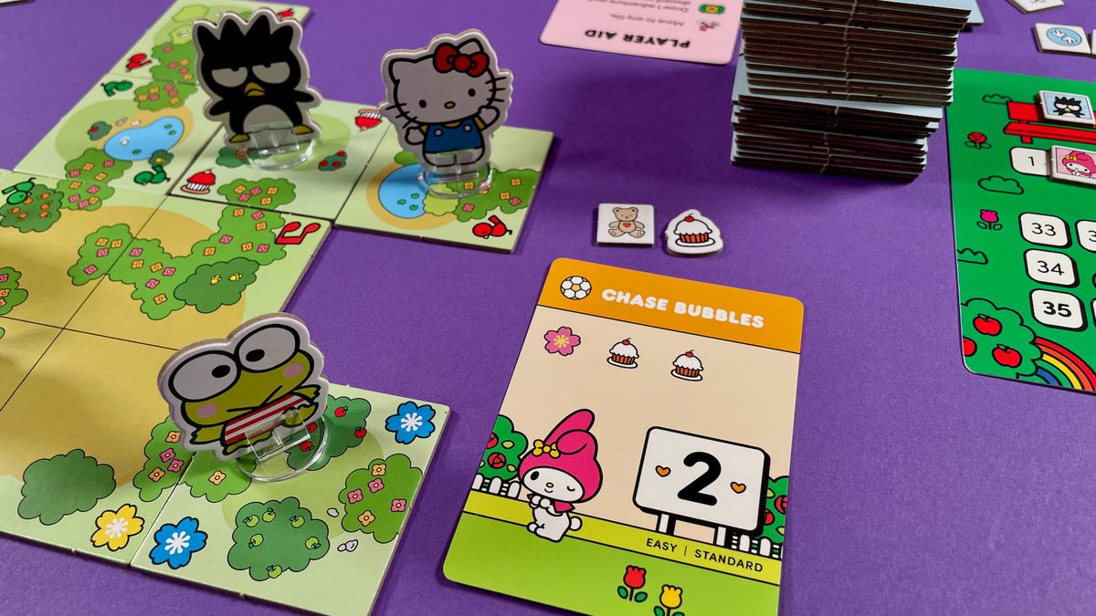 Join Hello Kitty and friends to have the best day at the park full of adventures in this tile placement game. Check out Michelle's review here: boardgamequest.com/hello-kitty-da… #boardgames