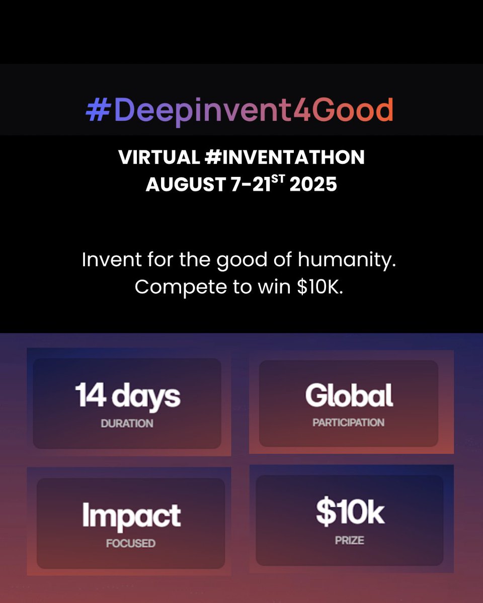 The first #Deepinvent4Good Hackathon has officially begun! 

Here’s your quick-start checklist! 👇🧵