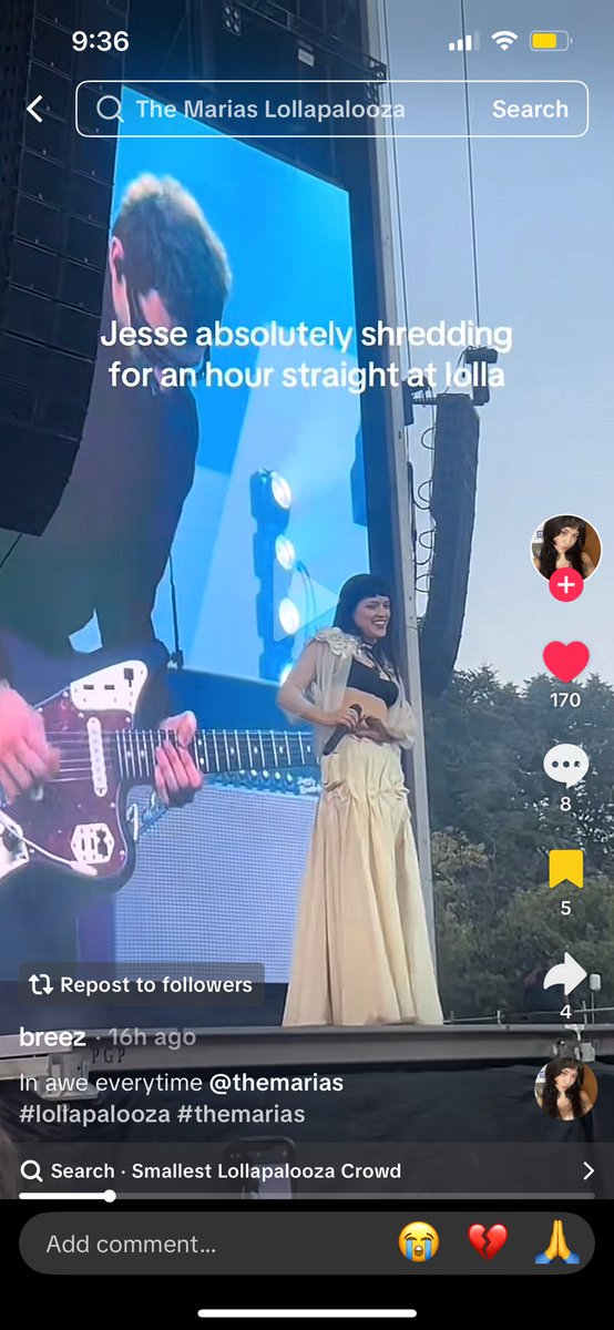 does anyone have a better photo of this moment from lolla 😭 she was doing it to me but i wasn’t recording