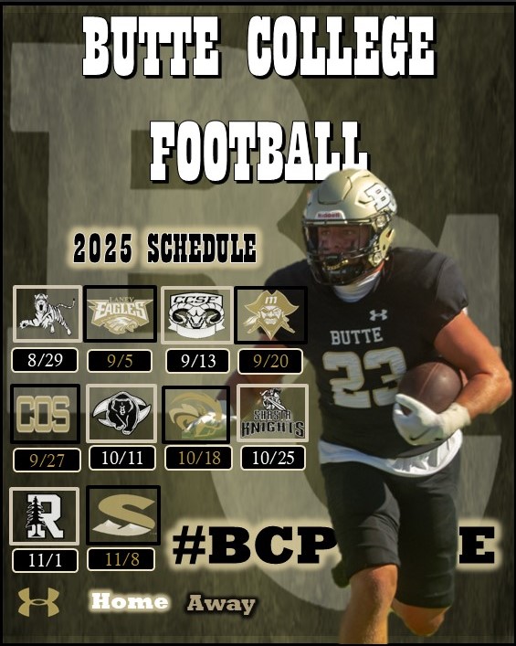 Butte College Football (@buttefootball) on Twitter photo The <a href="/ButteFootball/">Butte College Football</a> 2025 Schedule is out. The first game is three weeks away! FRIDAY, AUGUST 29. Come on out for an early season game and watch your Roadrunners take on Reedley College.
#BCPride The <a href="/ButteFootball/">Butte College Football</a> 2025 Schedule is out. The first game is three weeks away! FRIDAY, AUGUST 29. Come on out for an early season game and watch your Roadrunners take on Reedley College.
#BCPride